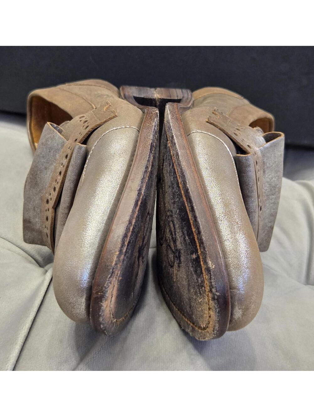 The Office Of Angela Scott Mr Dickey Metallic Brown Loafer Womens Shoes 37.5 7.5 - Picture 11 of 16